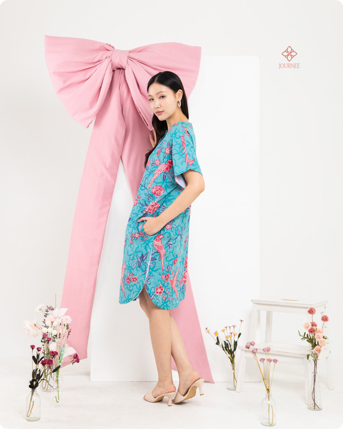 Asisca Batik Cap Kaftan Turq Burung