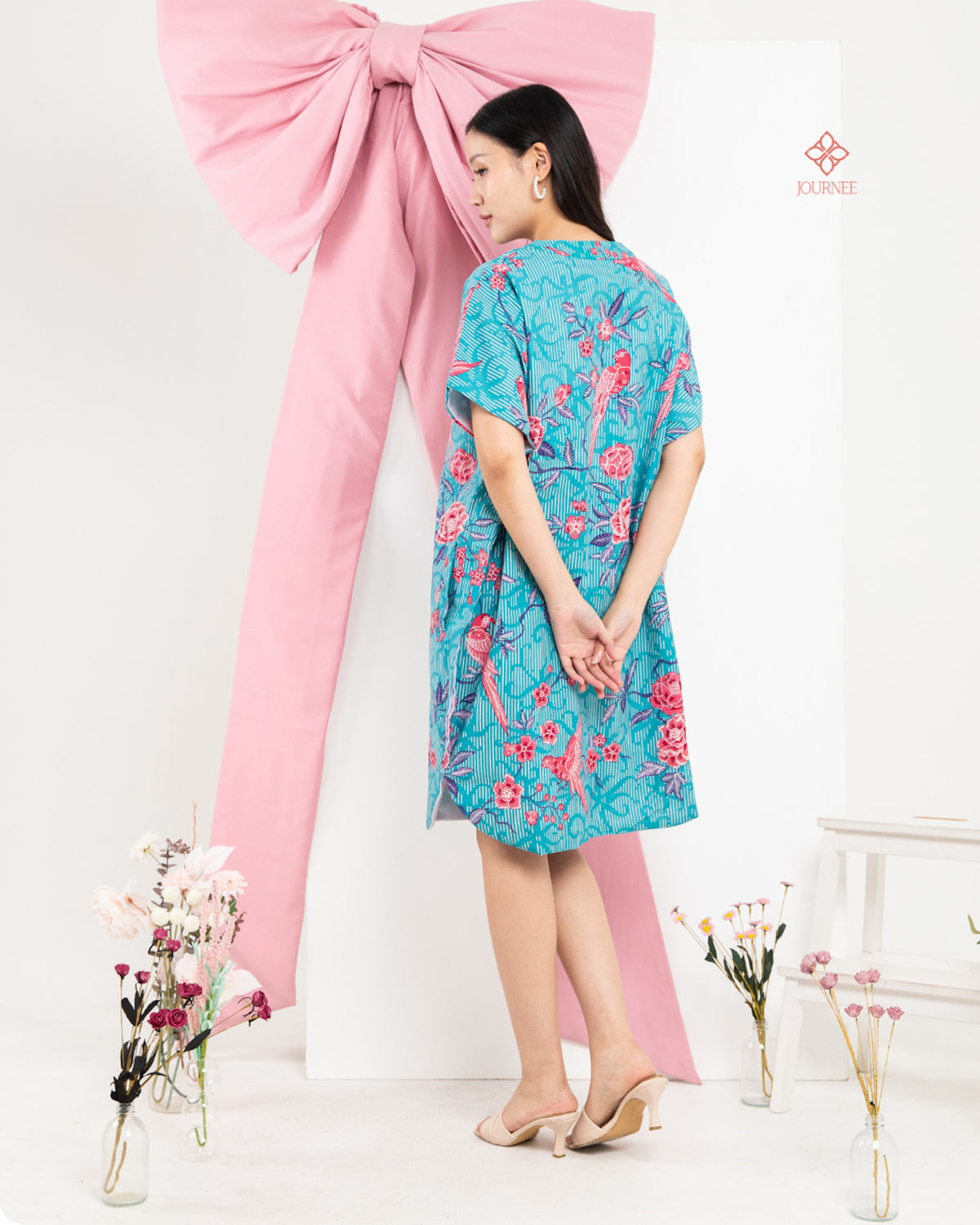 Asisca Batik Cap Kaftan Turq Burung