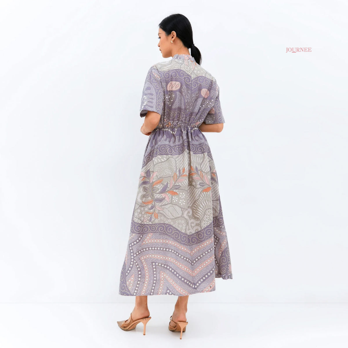 Anetta Midi Mandarin Mauve Pink Batik