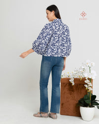 Amil Batik Cap Scallop Outer Rose Porcelain