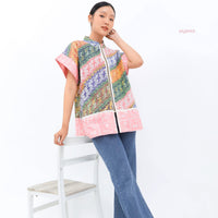 Ahilda Tulis mix Cap Outer Top Pink