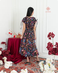 Arucia Batik Ruched Dress Black Confetti