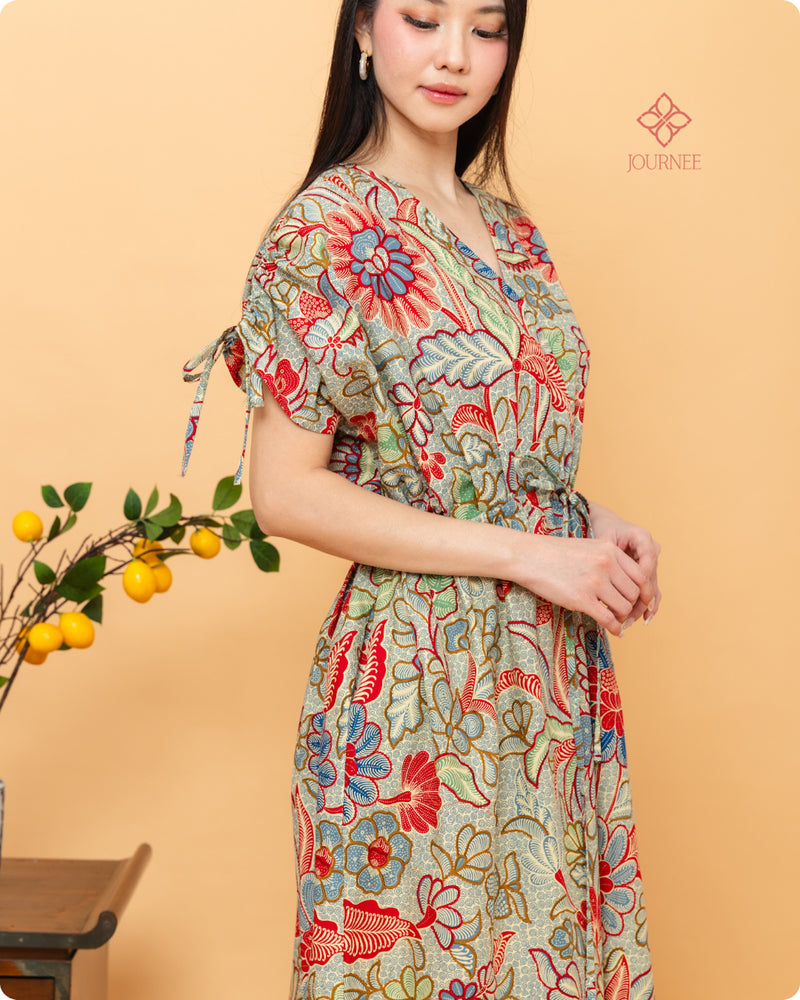 Arucia Batik Ruched Dress Ciel