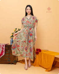 Arucia Batik Ruched Dress Ciel