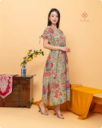 Arucia Batik Ruched Dress Ciel