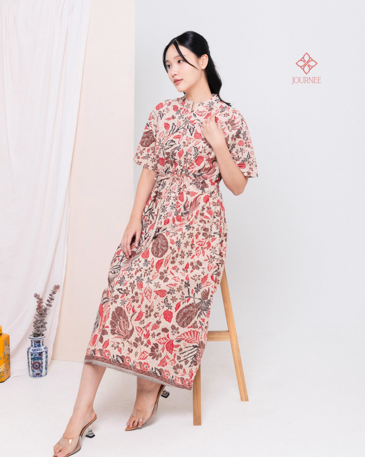 Anetta Midi Mandarin Batik Solar