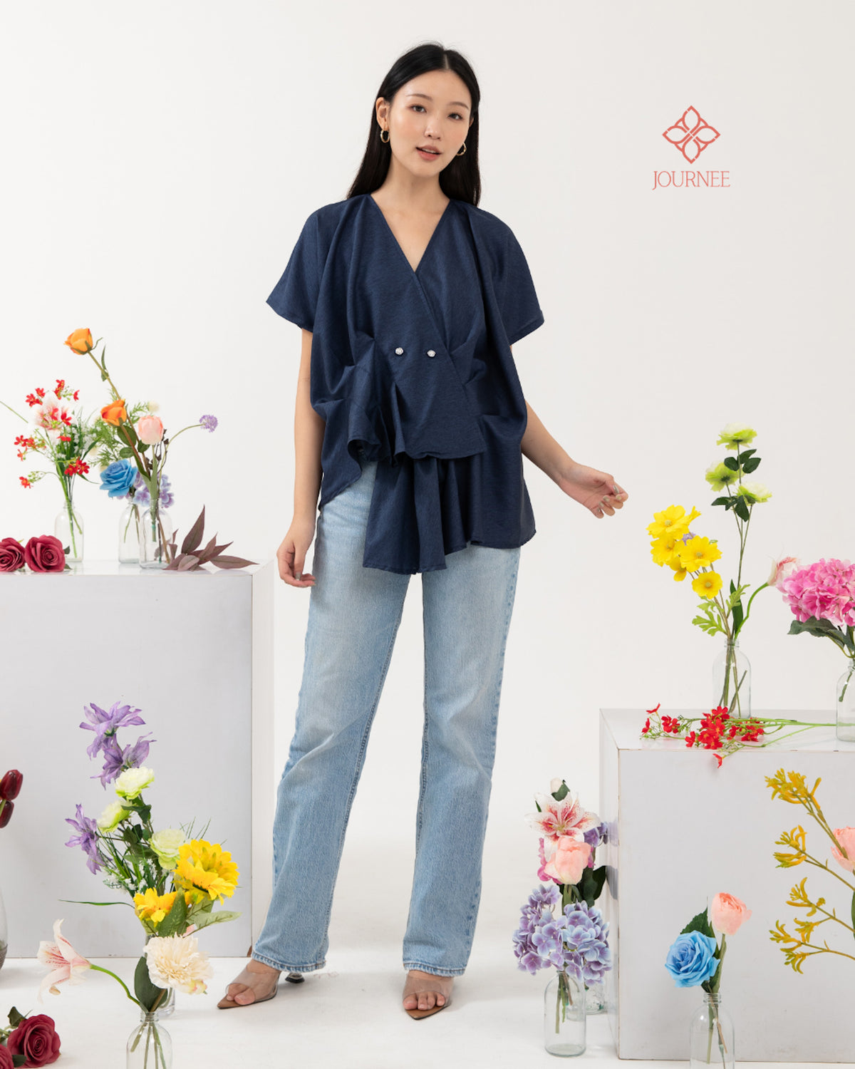 Ally Top Denim Look Top