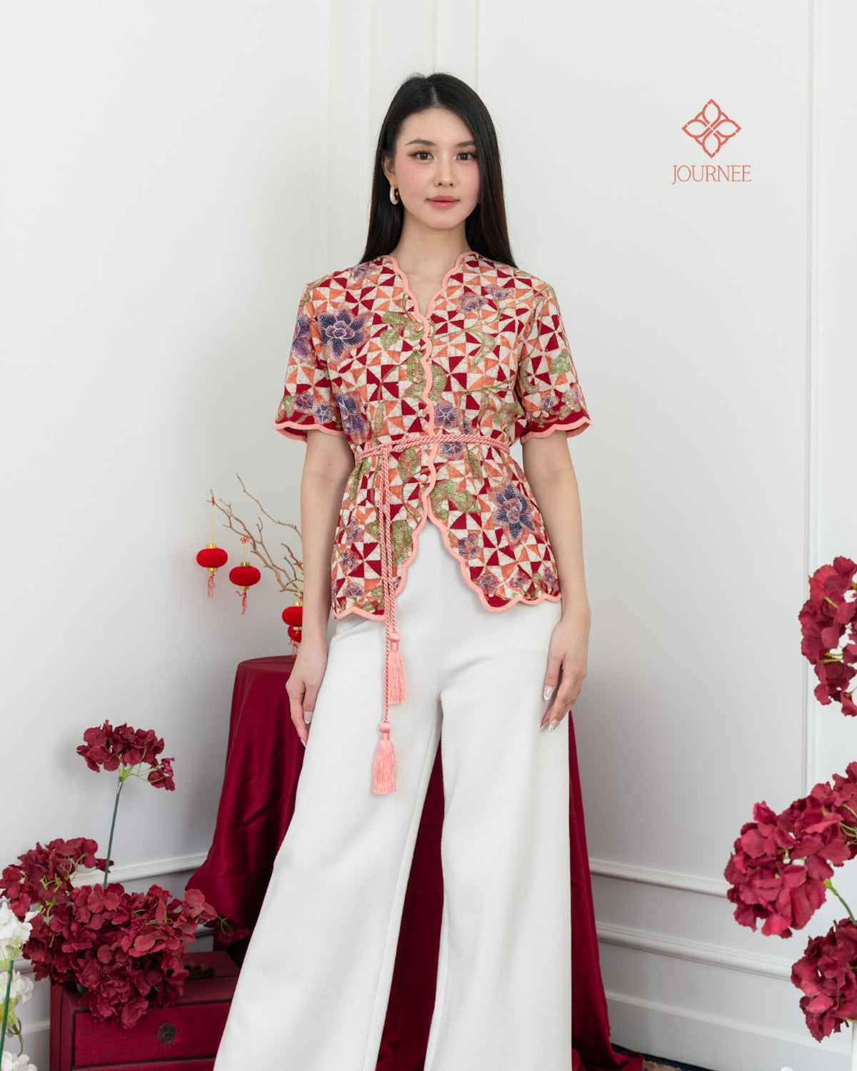 Aprina Scallop Batik Cap Darling Rose Premium