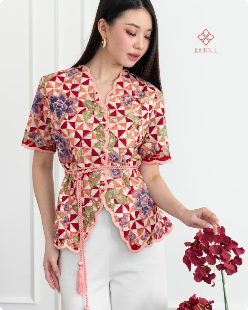 Aprina Scallop Batik Cap Darling Rose Premium