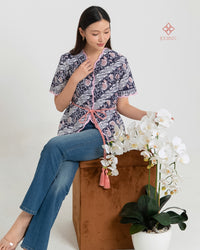 Aprina Scallop Batik Cap Noir Premium