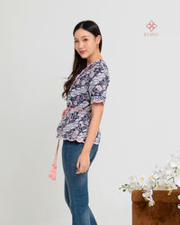 Aprina Scallop Batik Cap Noir Premium