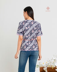 Aprina Scallop Batik Cap Noir Premium