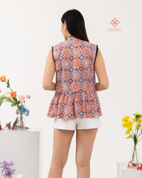 Akeri Batik Vest Top Blush