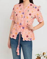 Aprina Scallop Batik Cap Confetti