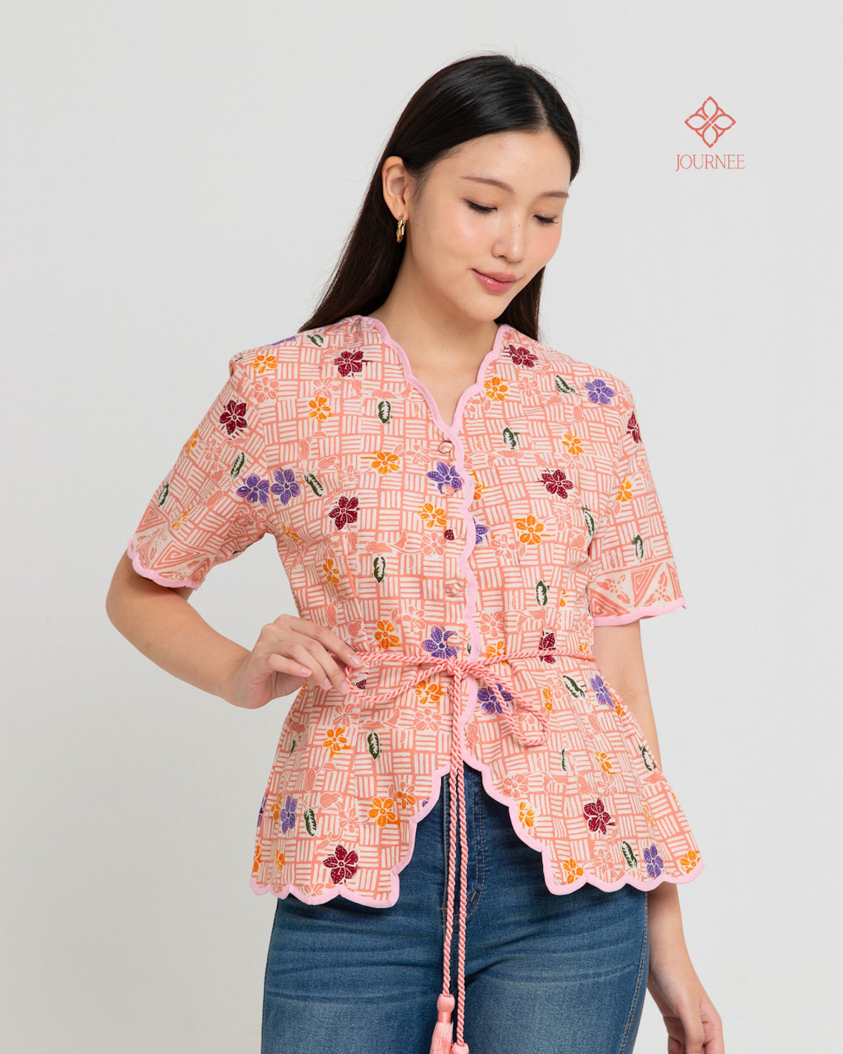 Aprina Scallop Batik Cap Confetti