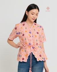 Aprina Scallop Batik Cap Confetti