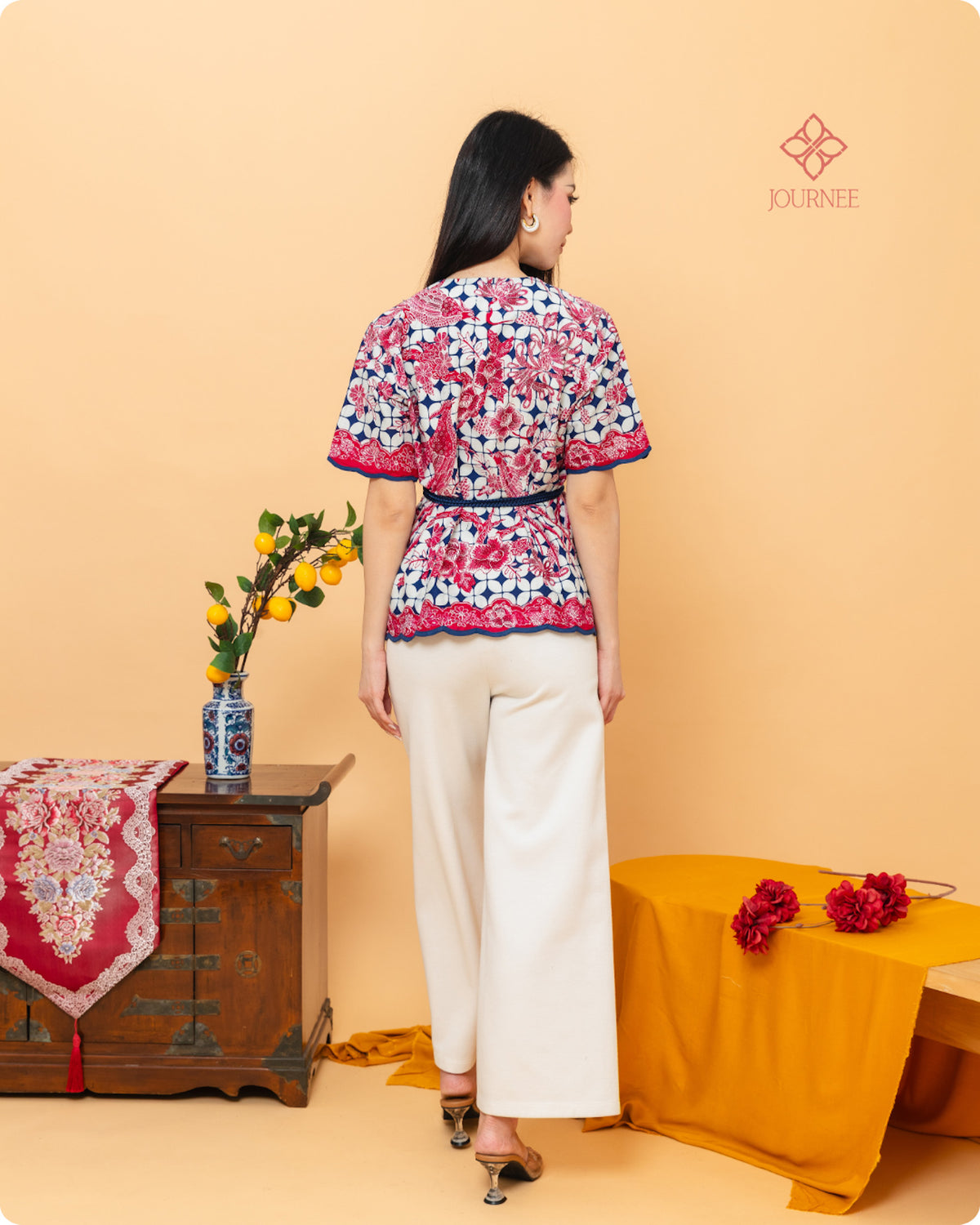 Aprina Scallop Batik Cap Blue Phoenix Premium