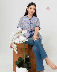 Aprina Scallop Batik Cap Bleu
