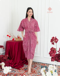 Afluna Flutter Sleeves Batik Cap Pinkberry