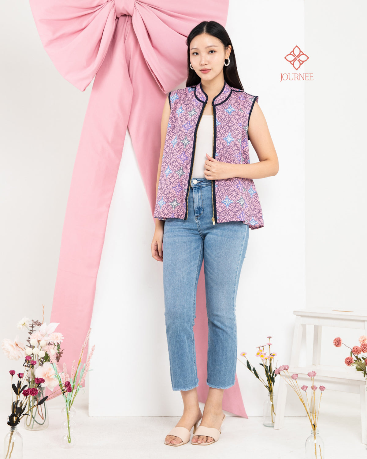 Akeri Batik Vest Top Pink Peri