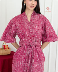 Afluna Flutter Sleeves Batik Cap Pinkberry