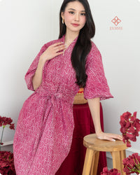 Afluna Flutter Sleeves Batik Cap Pinkberry
