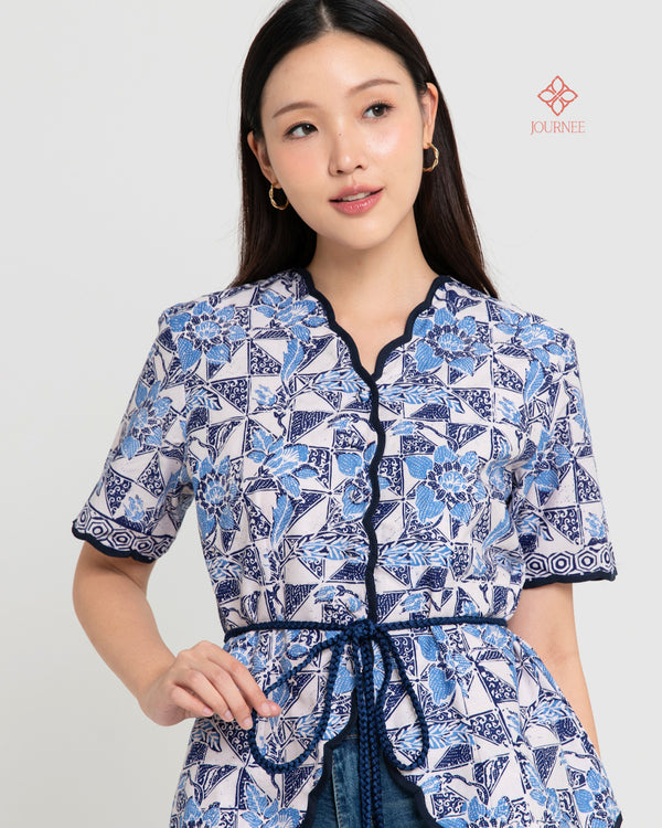 Aprina Scallop Batik Cap Porcelain Premium