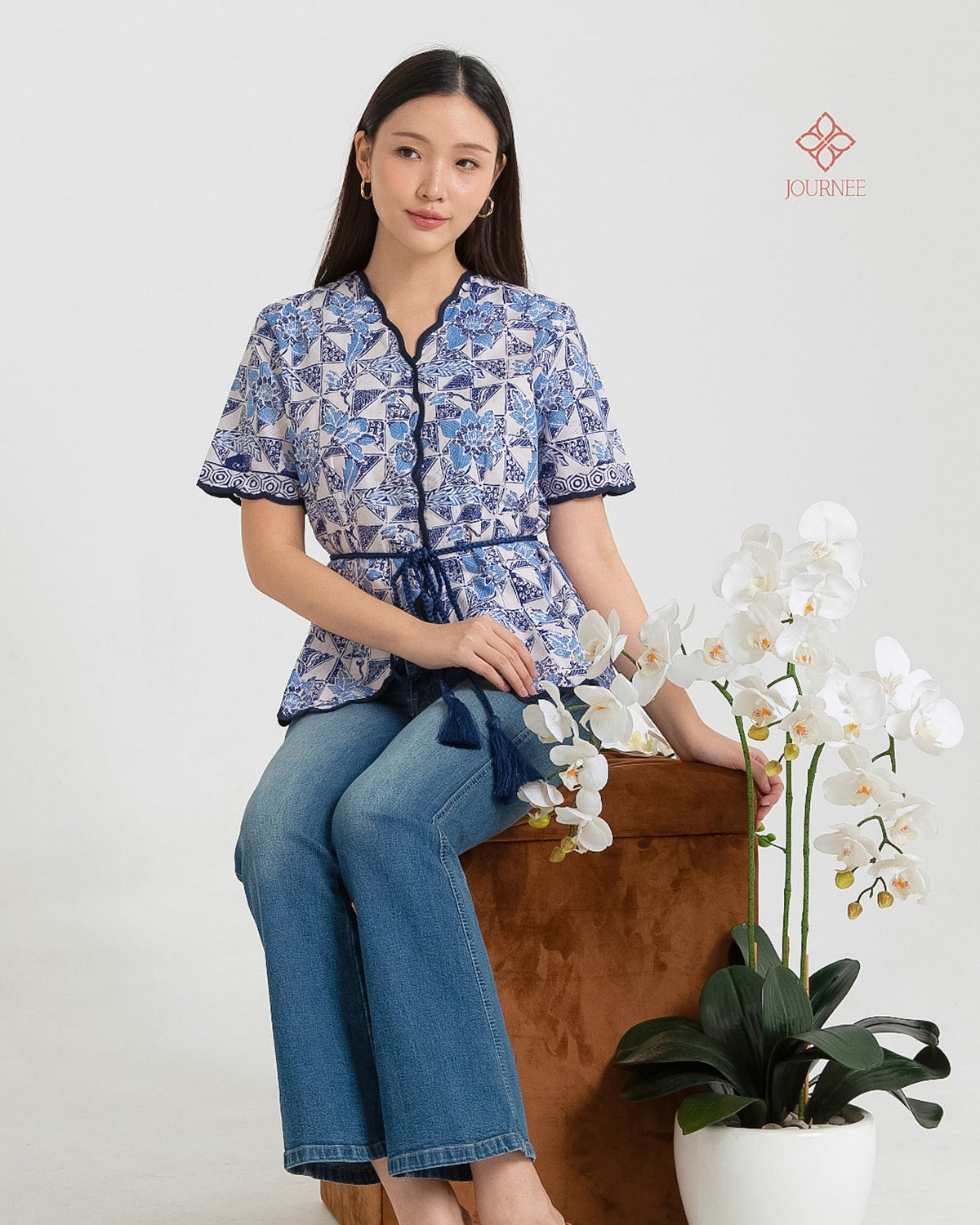 Aprina Scallop Batik Cap Porcelain Premium