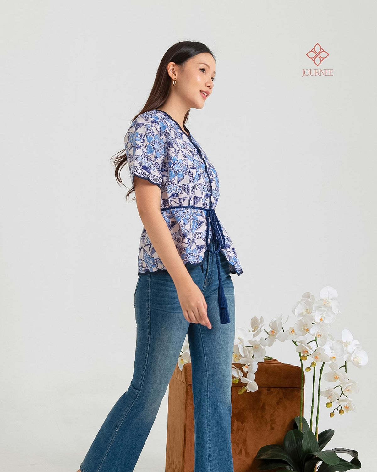 Aprina Scallop Batik Cap Porcelain Premium