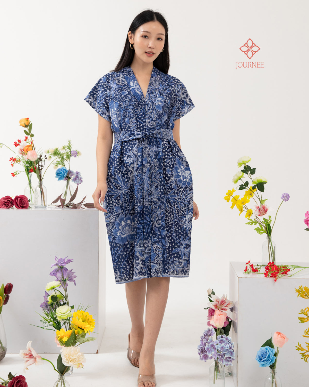Ainy Signature Batik Dress Indigo Premium