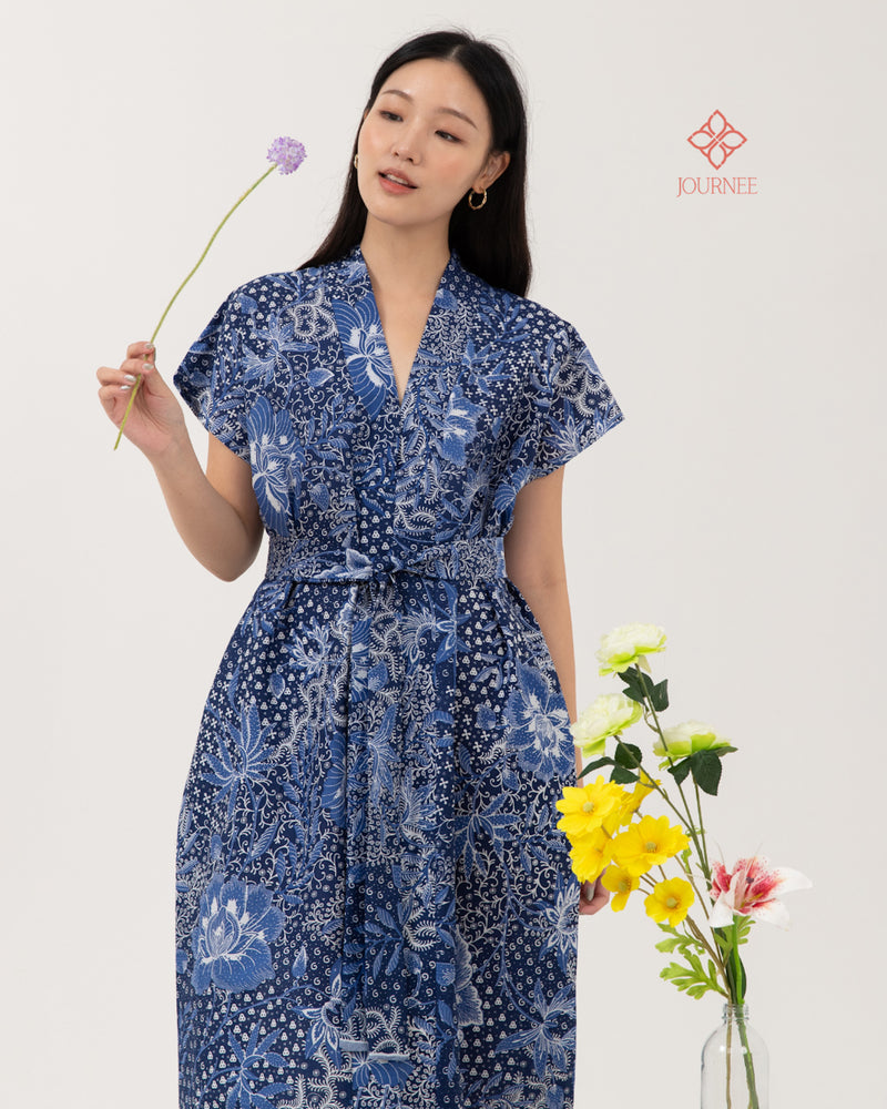 Ainy Signature Batik Dress Indigo Premium