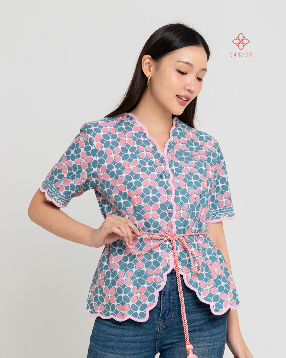 Aprina Scallop Batik Cap Jade