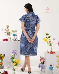 Ainy Signature Batik Dress Indigo Premium