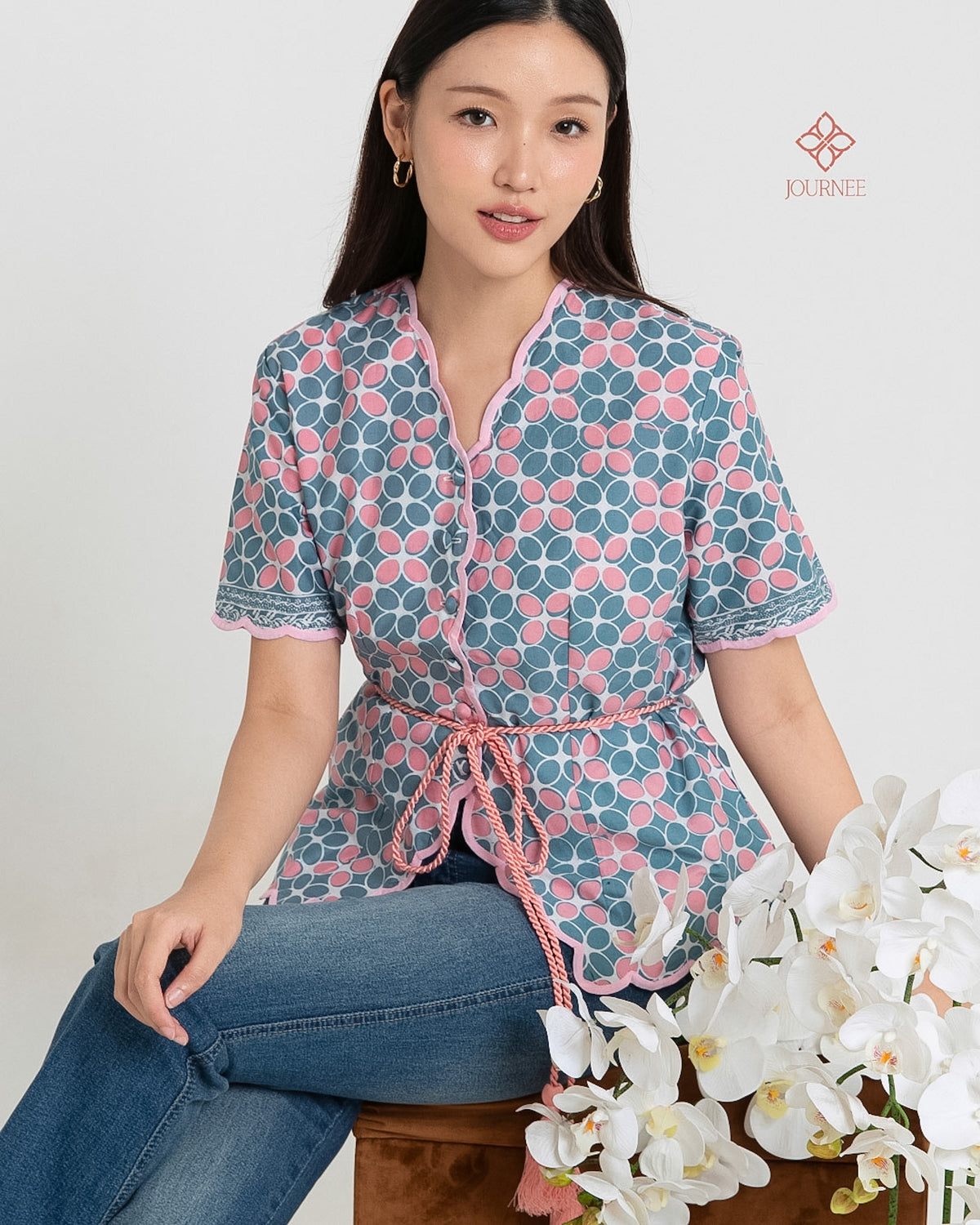 Aprina Scallop Batik Cap Jade