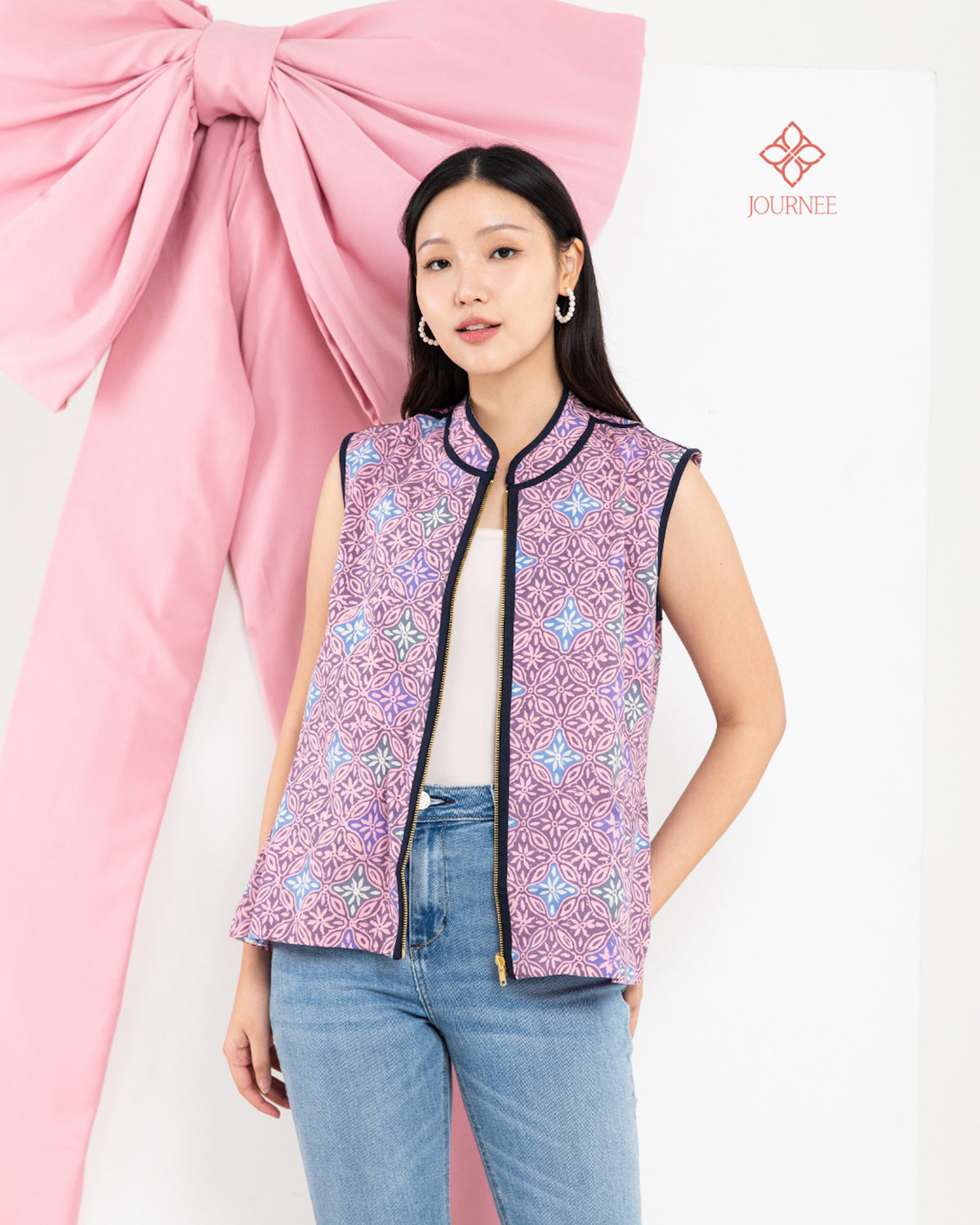 Akeri Batik Vest Top Pink Peri