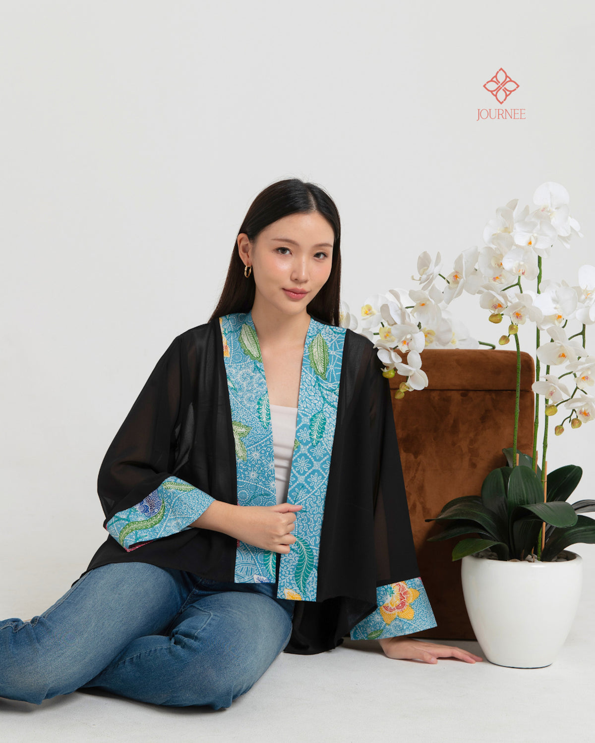 Alusia Chiffon Batik Outer Paon