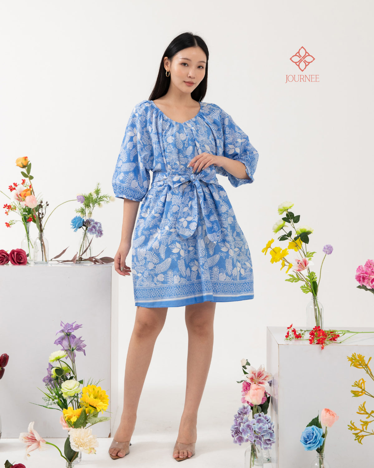 Avina Babydoll dress Sky