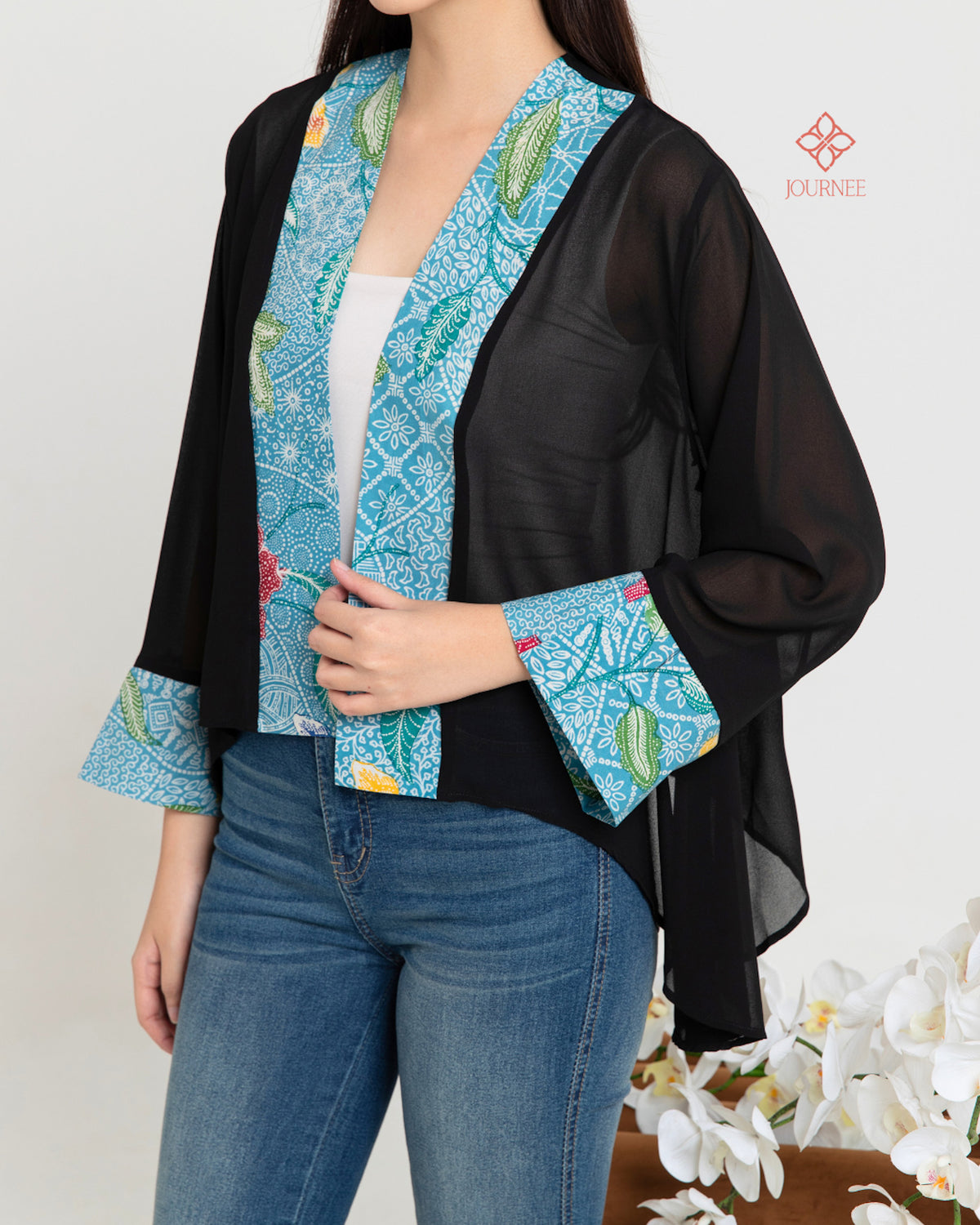 Alusia Chiffon Batik Outer Paon