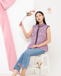Akeri Batik Vest Top Pink Peri