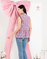 Akeri Batik Vest Top Pink Peri