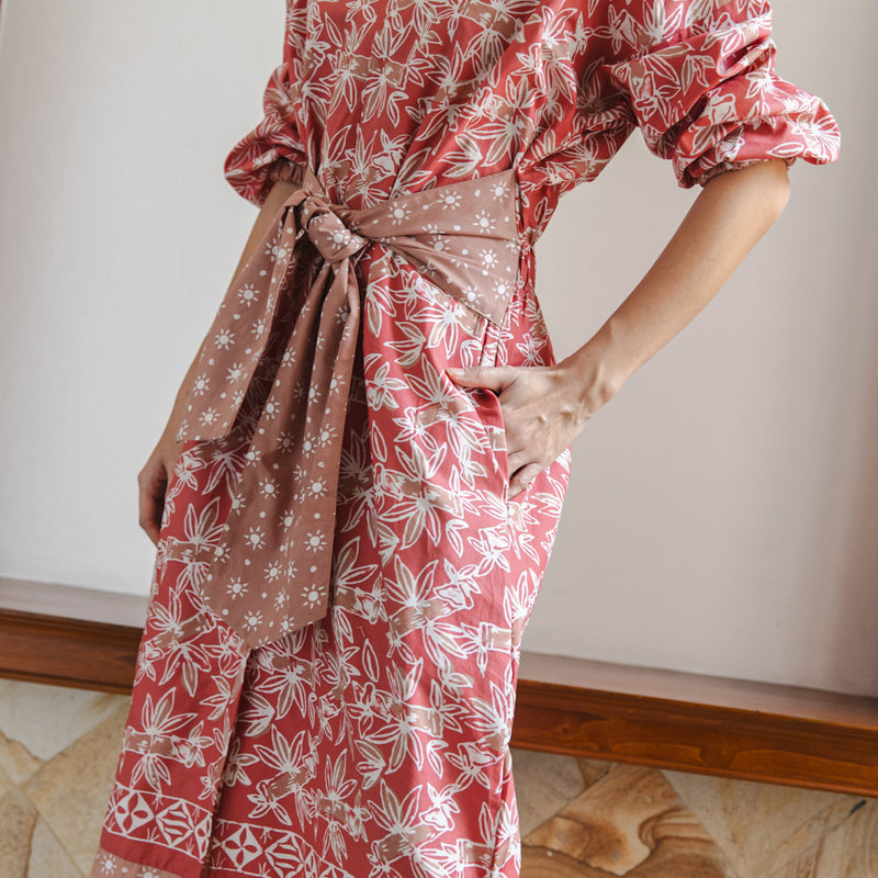 Asarina Bow Maxi Batik Cap Premium Powder Pink