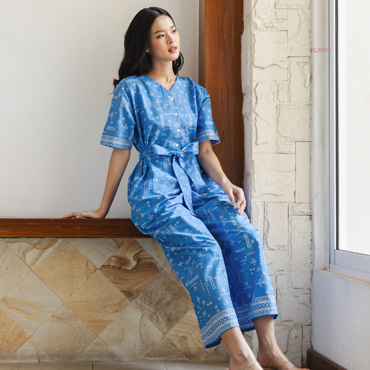 April Batik Jumpsuit Light Sky