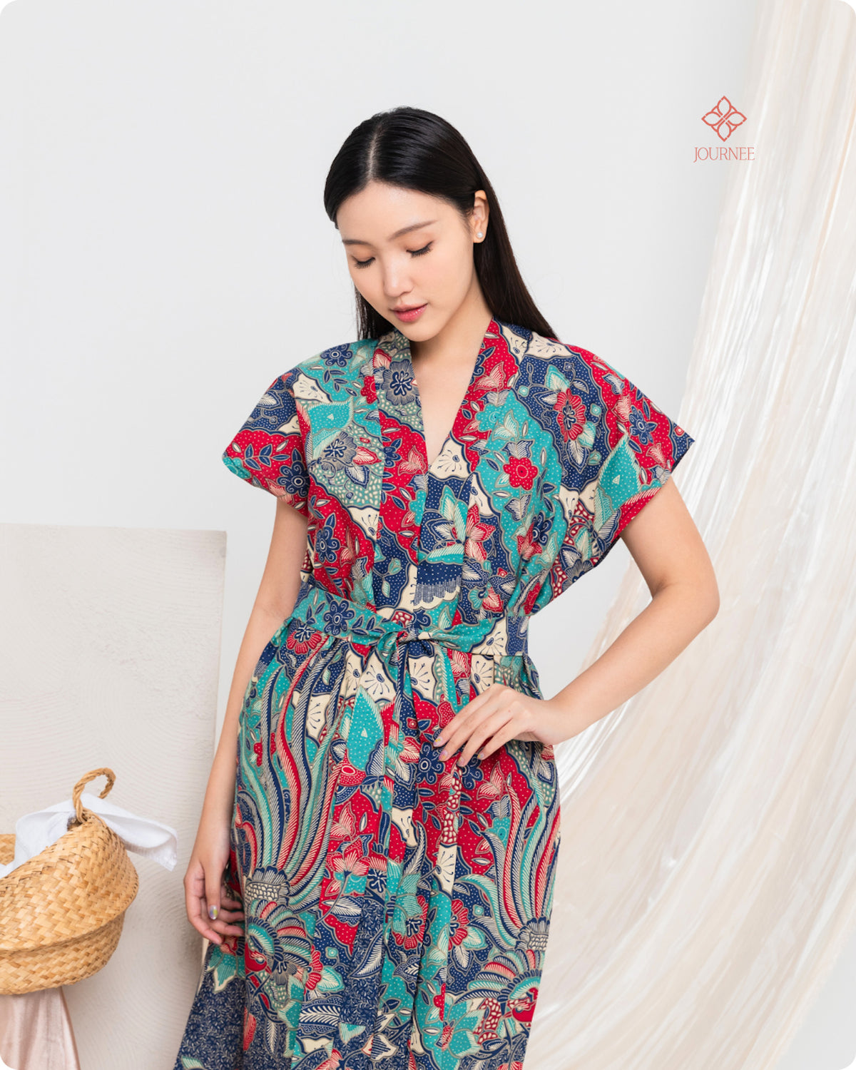 Ainy Signature Batik Dress Azure