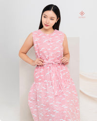 Abrina Midi Batik Cap Blush