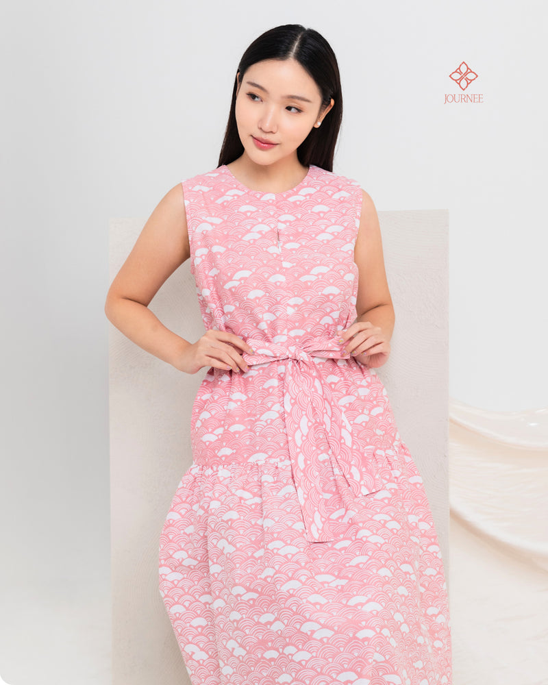 Abrina Midi Batik Cap Blush