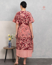 Ayria Batik Midi Dress Fleur