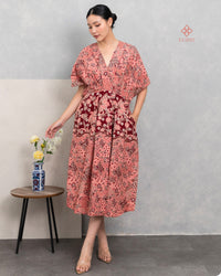 Ayria Batik Midi Dress Fleur