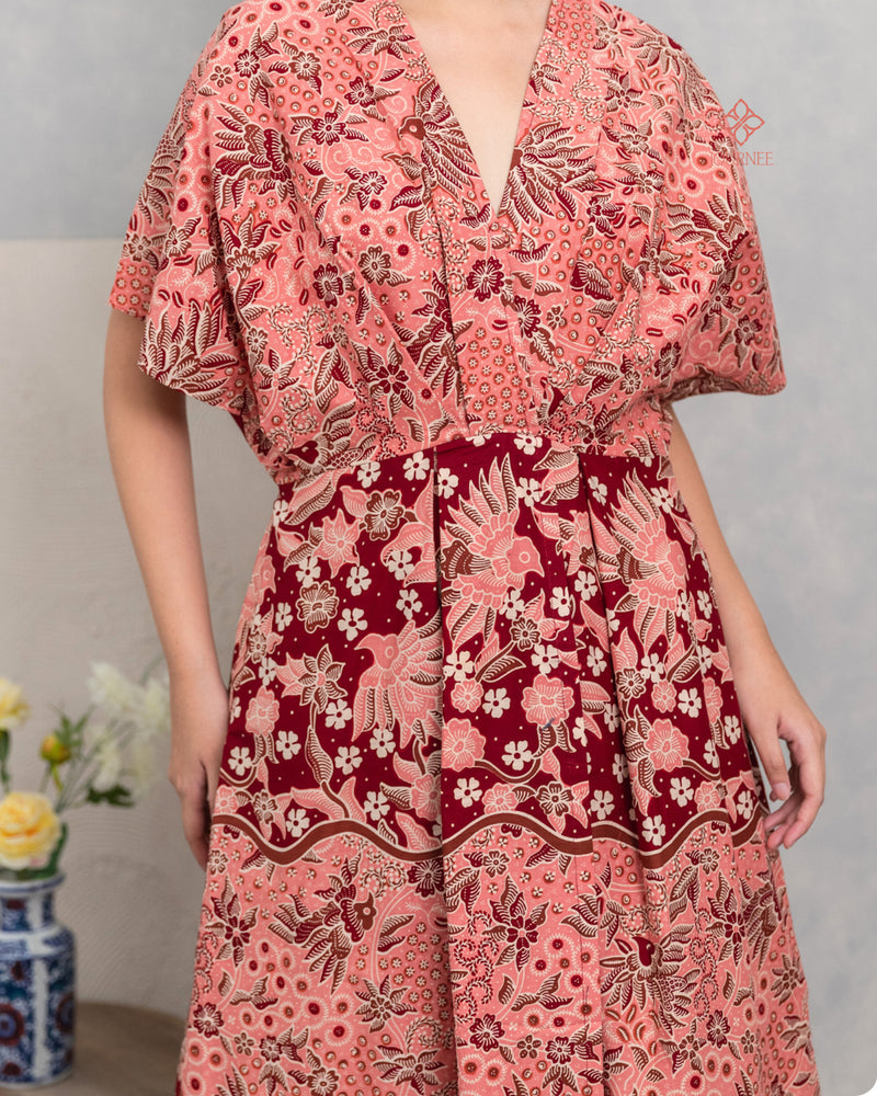 Ayria Batik Midi Dress Fleur