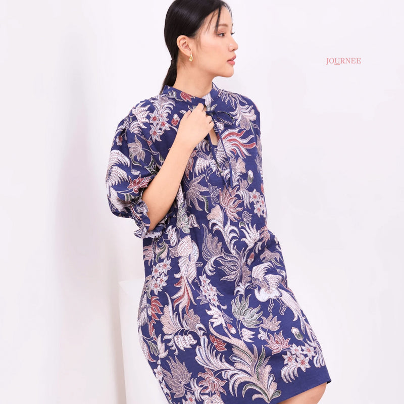 Agenie Midi Batik Dress Ciel