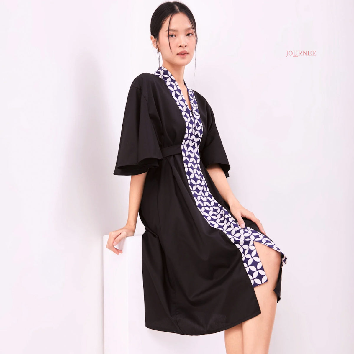 Amelia Flutter Kaftan Noir